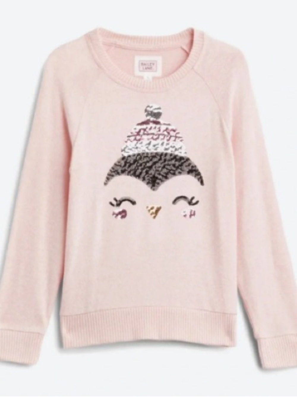 Bailey Lane Girls Sequin Penguin Sweater — M(8/10)
